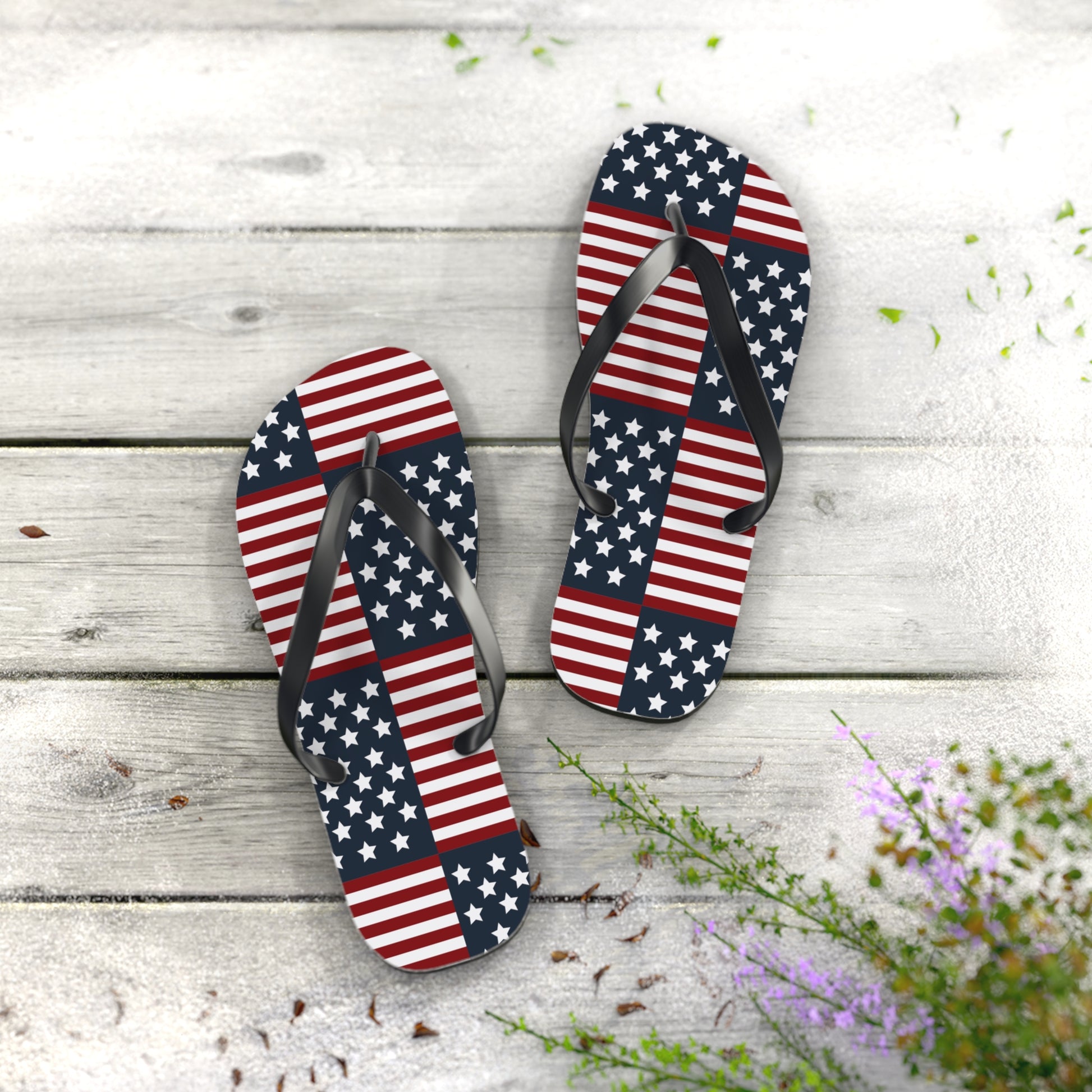 American Flag Flip Flops, USA July 4th Flip Flop slippers, Patriotic Summer accessories - The American Glory 