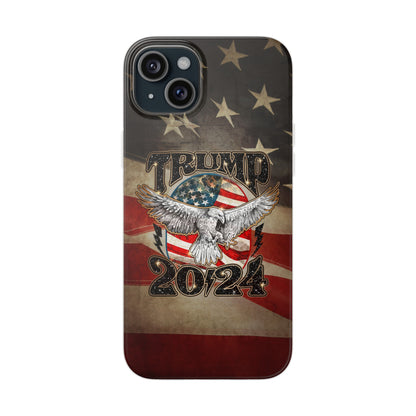 Donald Trump 2024 iphone case, Semi-transparent matte Flexi Cases, American Flag Phone Case, Trump MAGA iphone cases - The American Glory 