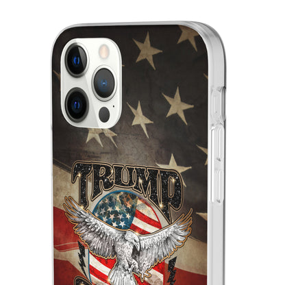 Donald Trump 2024 iphone case, Semi-transparent matte Flexi Cases, American Flag Phone Case, Trump MAGA iphone cases - The American Glory 