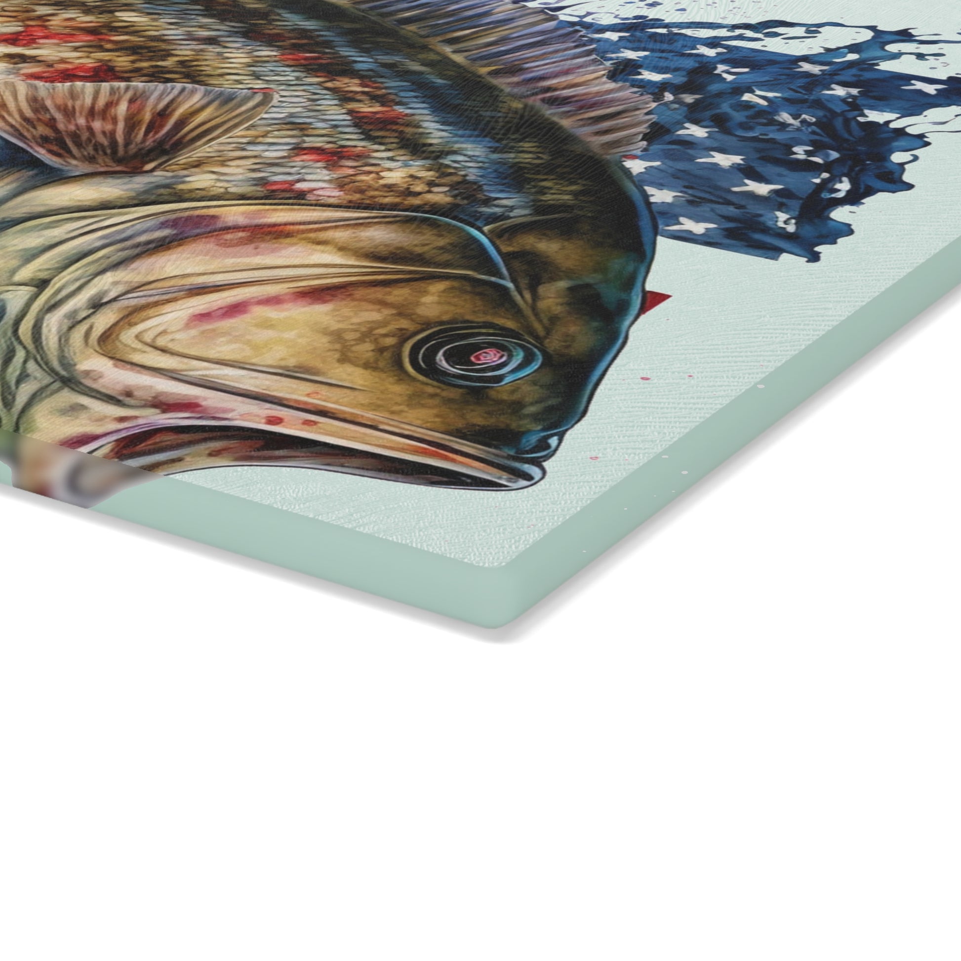 Fish American Flag Glass Cutting Board - The American Glory 