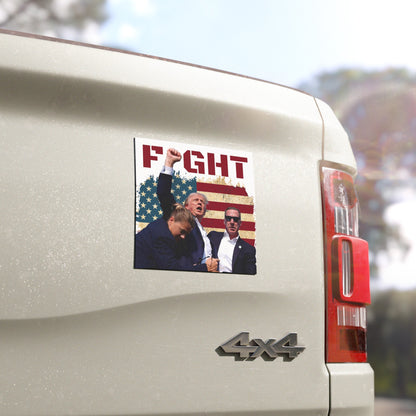 Fight- Trump Shooting Car Magnet - The American Glory 