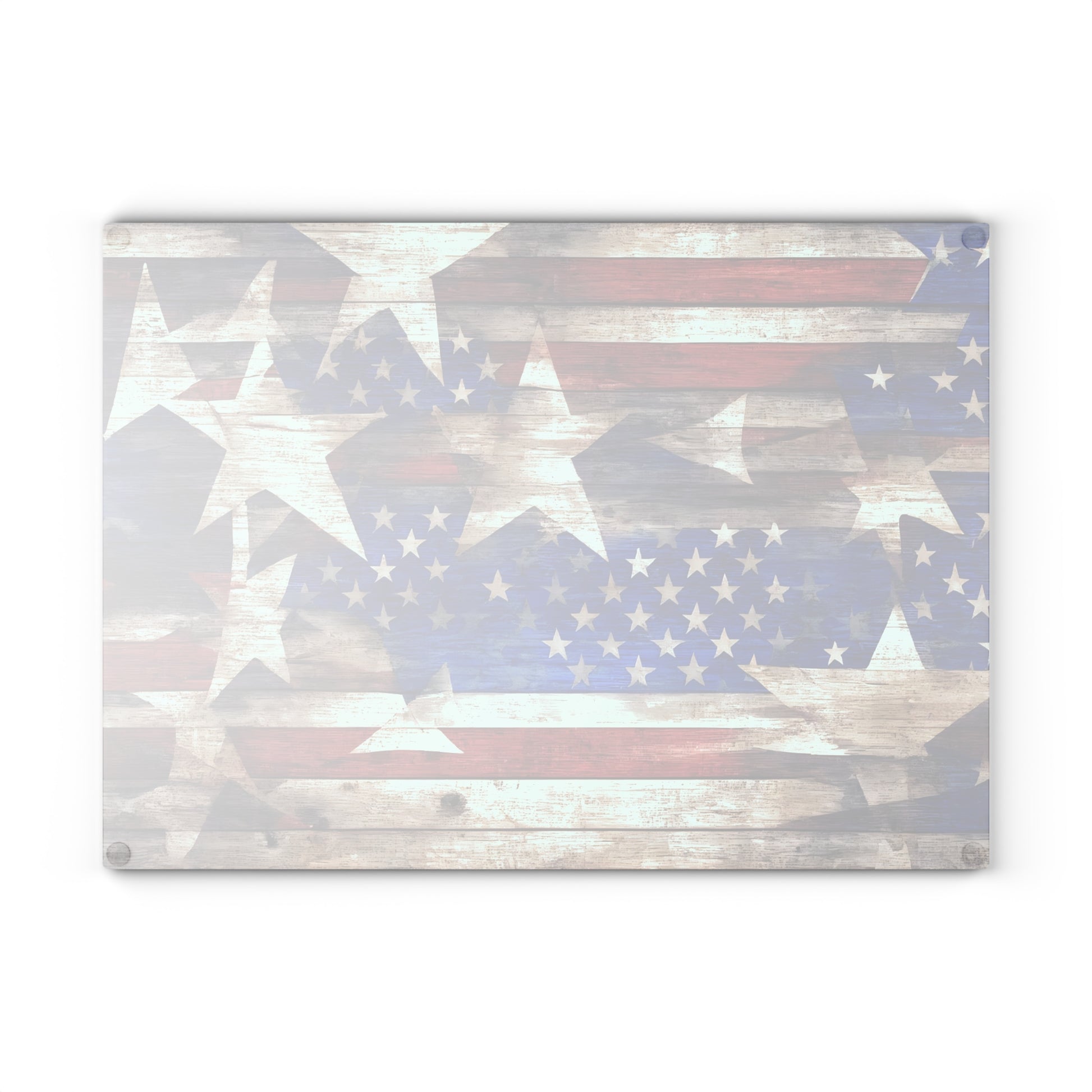 Weathered Wood American Flag Patriotic Glass Cutting Board - The American Glory 