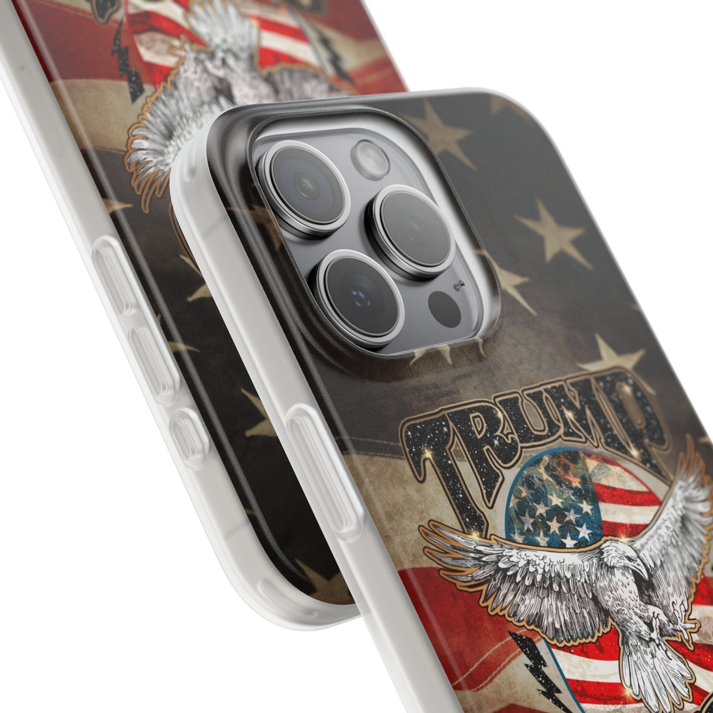 Donald Trump 2024 iphone case, Semi-transparent matte Flexi Cases, American Flag Phone Case, Trump MAGA iphone cases - The American Glory 