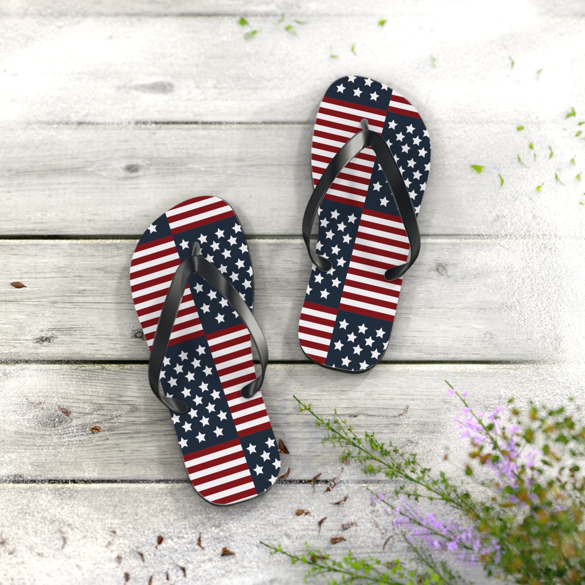 American Flag Flip Flops, USA July 4th Flip Flop slippers, Patriotic Summer accessories - The American Glory 