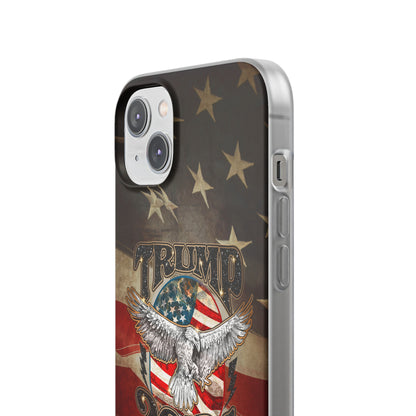 Donald Trump 2024 iphone case, Semi-transparent matte Flexi Cases, American Flag Phone Case, Trump MAGA iphone cases - The American Glory 