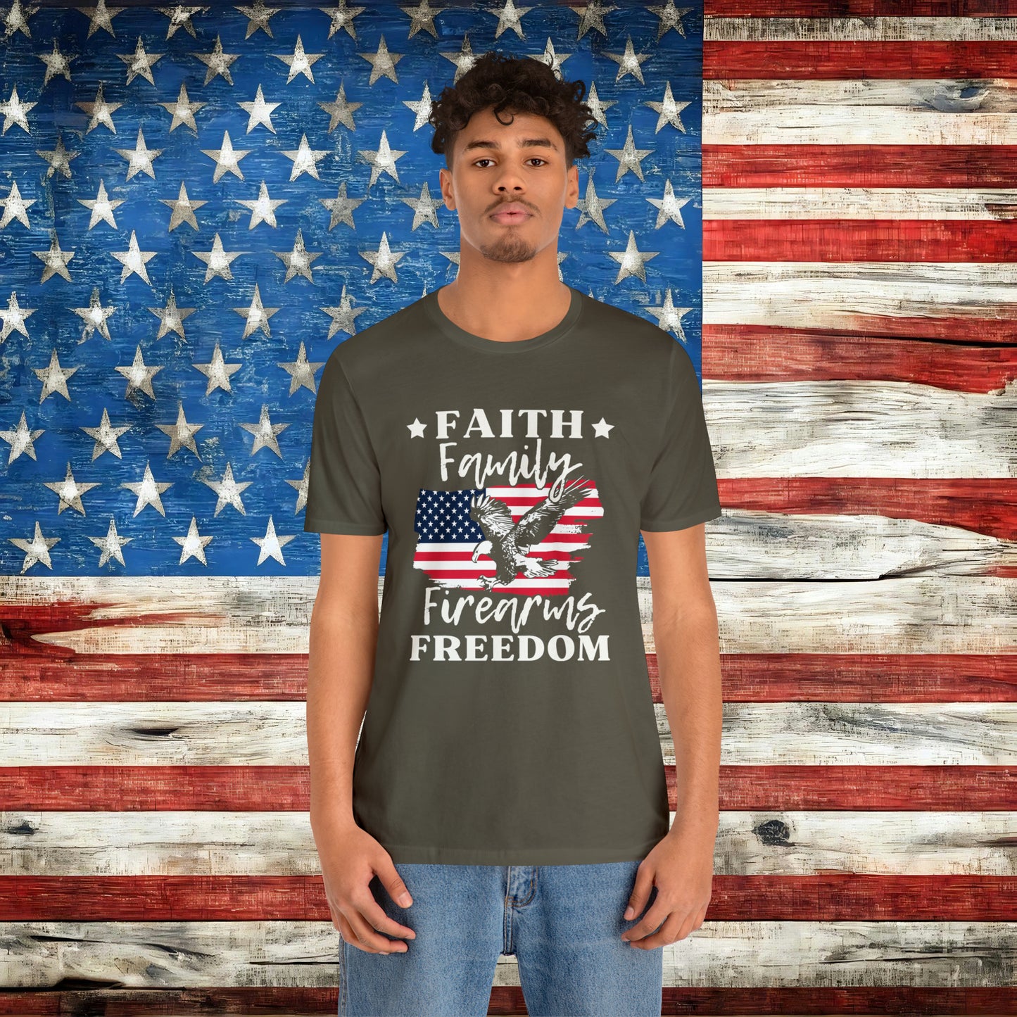 Faith Family Firearms Freedom T-shirt - The American Glory 