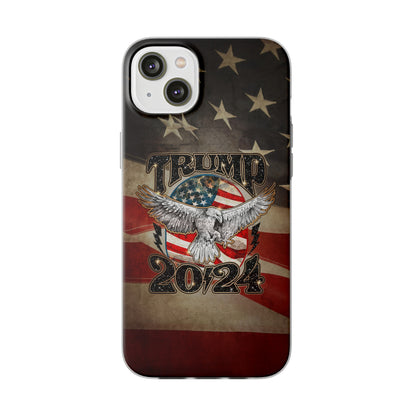 Donald Trump 2024 iphone case, Semi-transparent matte Flexi Cases, American Flag Phone Case, Trump MAGA iphone cases - The American Glory 