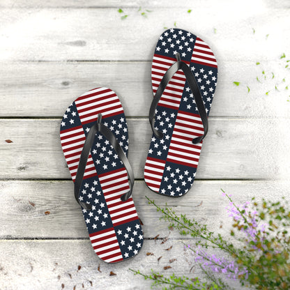 American Flag Flip Flops, USA July 4th Flip Flop slippers, Patriotic Summer accessories - The American Glory 