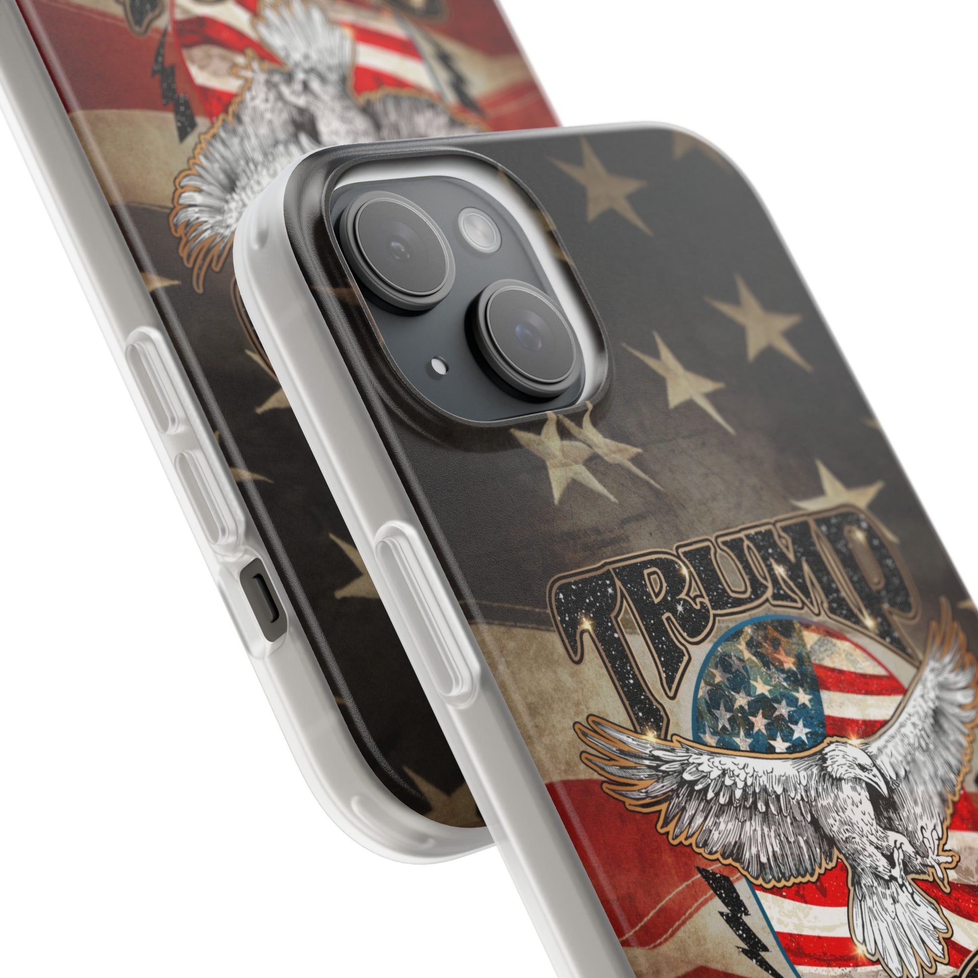 Donald Trump 2024 iphone case, Semi-transparent matte Flexi Cases, American Flag Phone Case, Trump MAGA iphone cases - The American Glory 