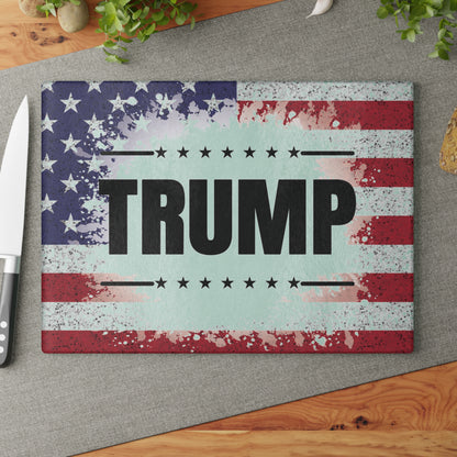 Trump American Flag Glass Cutting Board - The American Glory 