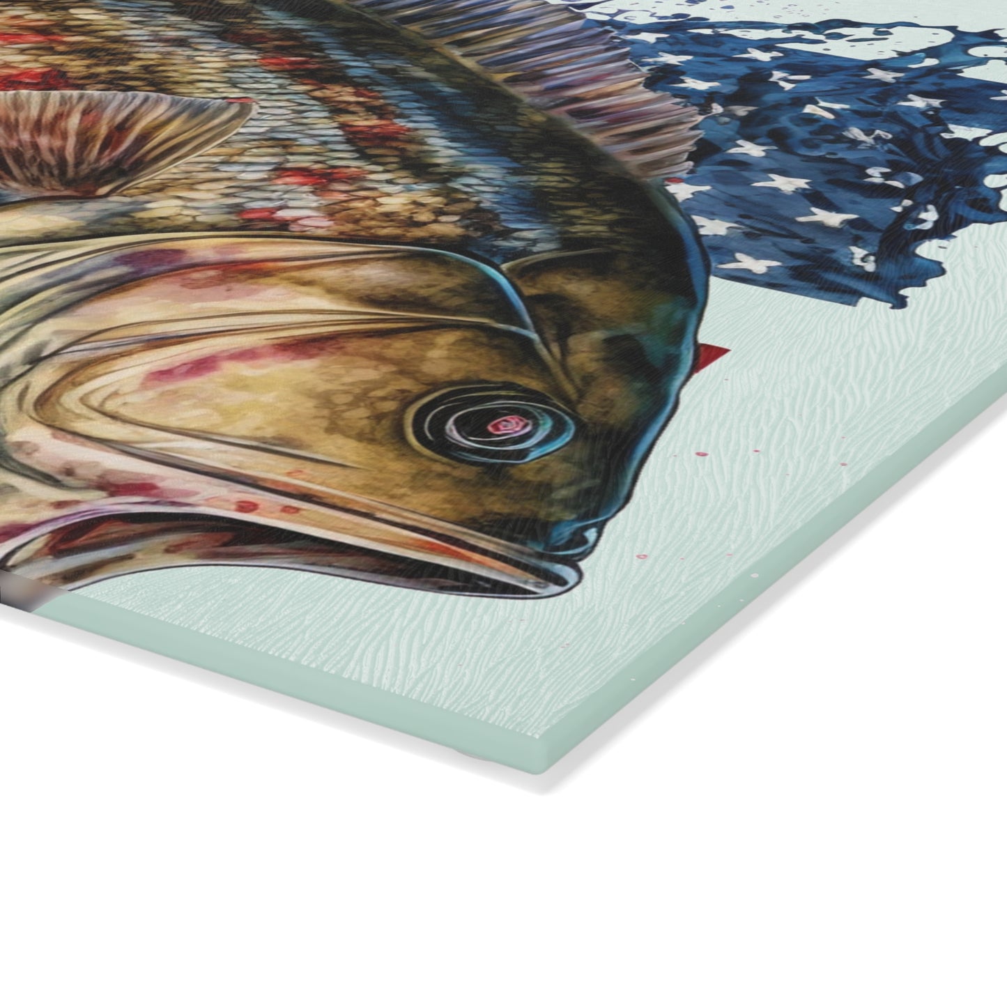 Fish American Flag Glass Cutting Board - The American Glory 