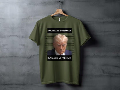 Trump Mugshot Unisex Shirt | Donald Trump Political Prisoner T-shirt | Free Trump Shirt | Stand with Trump 2024 Tee | MAGA Shirts - The American Glory 