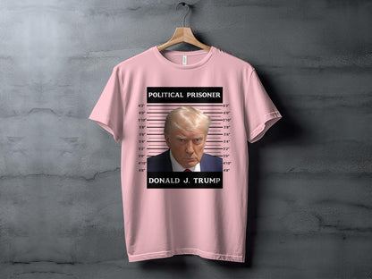 Trump Mugshot Unisex Shirt | Donald Trump Political Prisoner T-shirt | Free Trump Shirt | Stand with Trump 2024 Tee | MAGA Shirts - The American Glory 