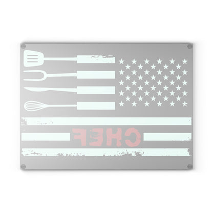 Chef American Flag Glass Cutting Board - The American Glory 