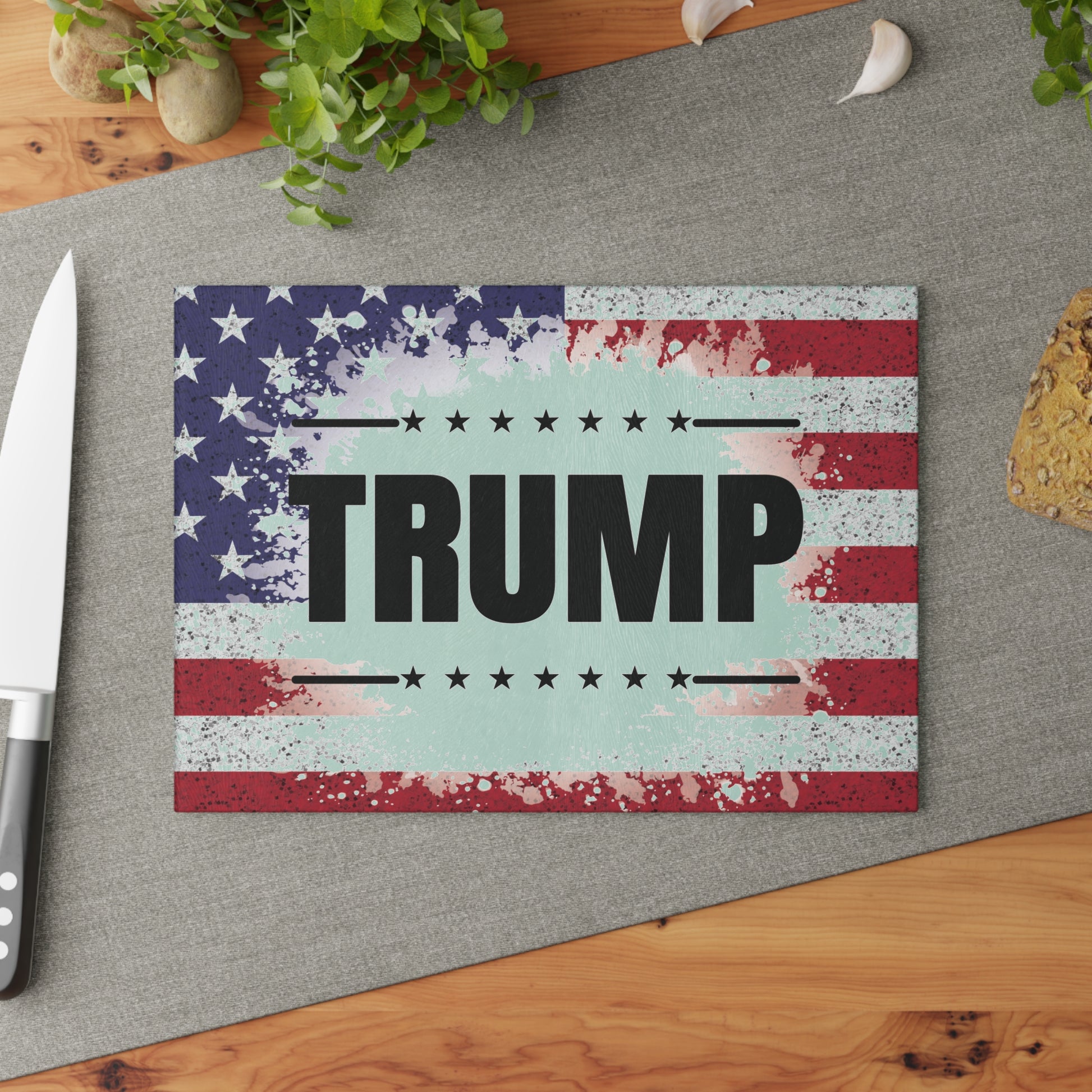 Trump American Flag Glass Cutting Board - The American Glory 