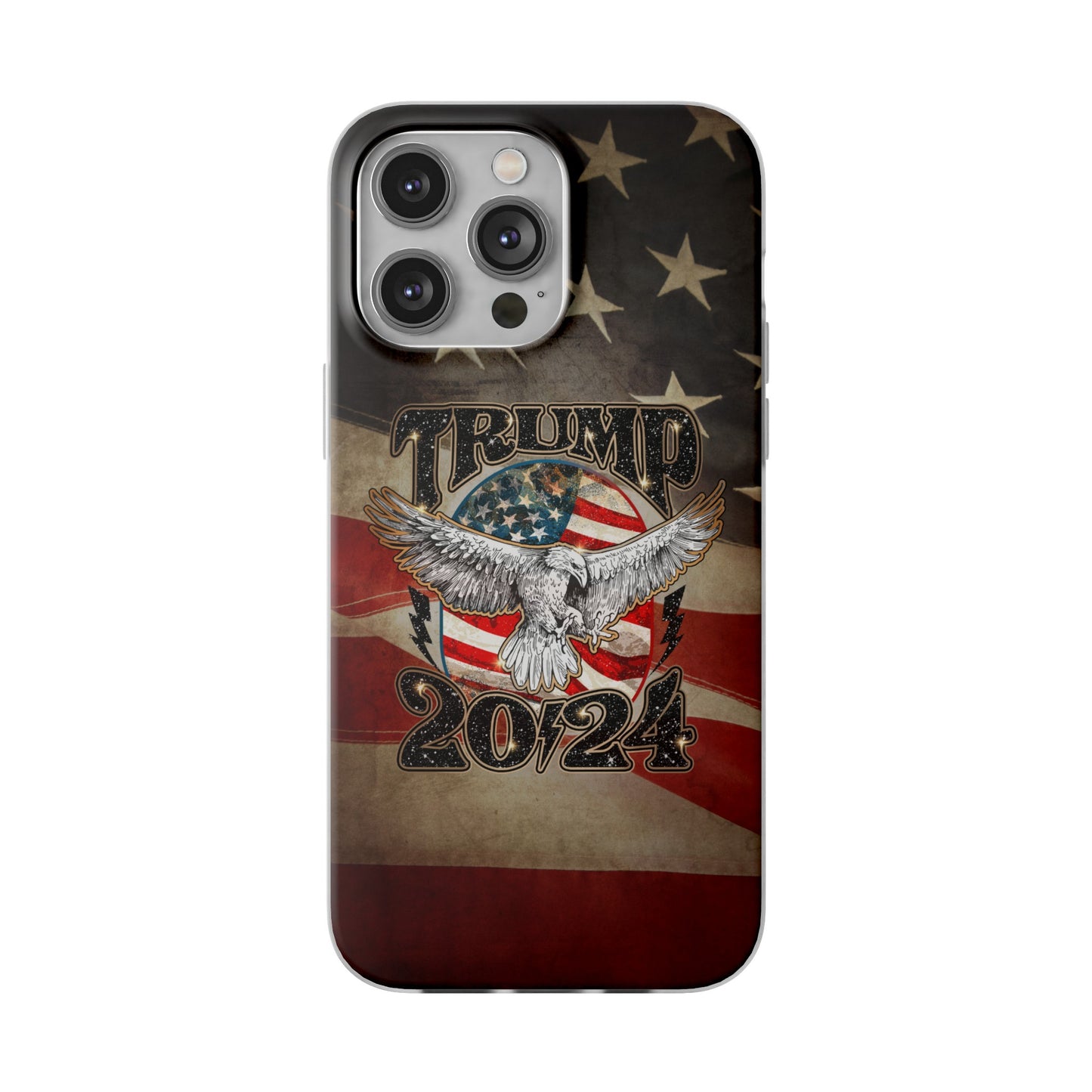 Donald Trump 2024 iphone case, Semi-transparent matte Flexi Cases, American Flag Phone Case, Trump MAGA iphone cases - The American Glory 