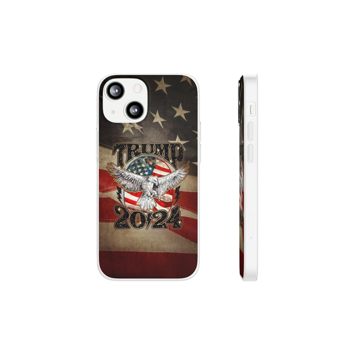 Donald Trump 2024 iphone case, Semi-transparent matte Flexi Cases, American Flag Phone Case, Trump MAGA iphone cases - The American Glory 