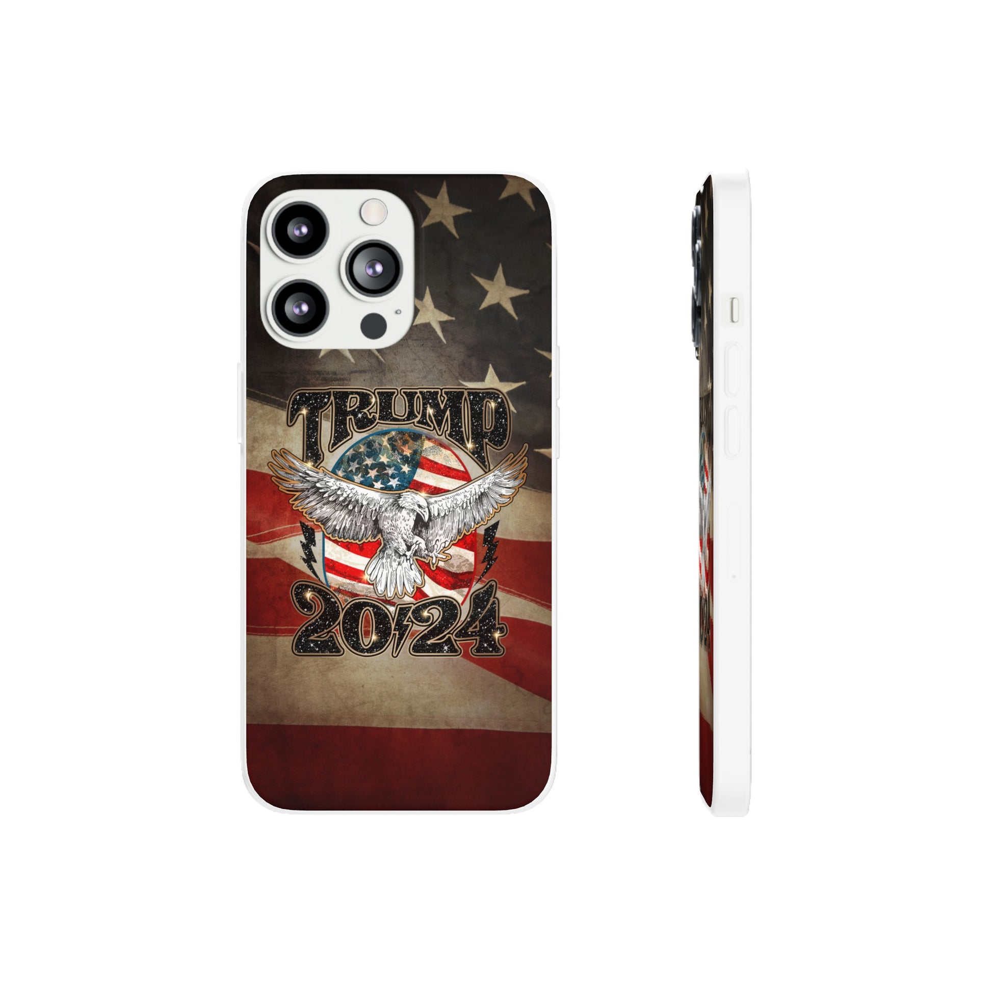 Donald Trump 2024 iphone case, Semi-transparent matte Flexi Cases, American Flag Phone Case, Trump MAGA iphone cases - The American Glory 