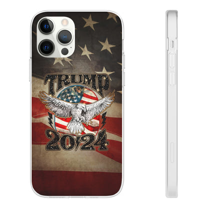 Donald Trump 2024 iphone case, Semi-transparent matte Flexi Cases, American Flag Phone Case, Trump MAGA iphone cases - The American Glory 