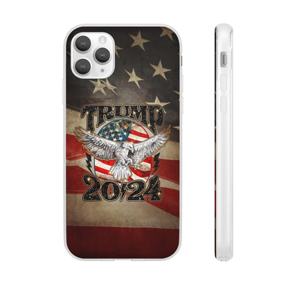 Donald Trump 2024 iphone case, Semi-transparent matte Flexi Cases, American Flag Phone Case, Trump MAGA iphone cases - The American Glory 