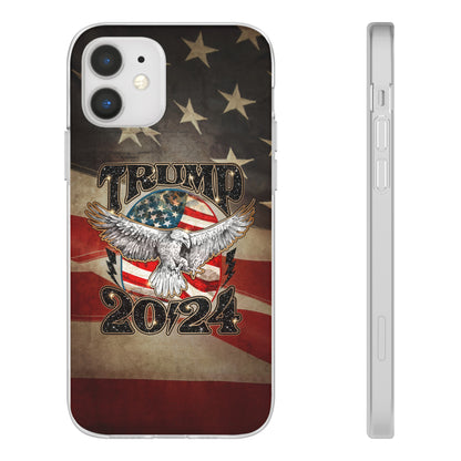 Donald Trump 2024 iphone case, Semi-transparent matte Flexi Cases, American Flag Phone Case, Trump MAGA iphone cases - The American Glory 