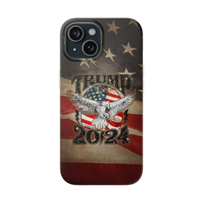 Donald Trump 2024 iphone case, Semi-transparent matte Flexi Cases, American Flag Phone Case, Trump MAGA iphone cases - The American Glory 