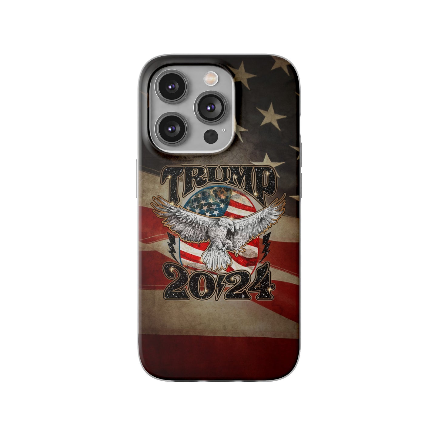 Donald Trump 2024 iphone case, Semi-transparent matte Flexi Cases, American Flag Phone Case, Trump MAGA iphone cases - The American Glory 