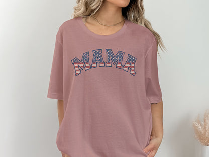 American Flag Retro Mama T-shirt - The American Glory 