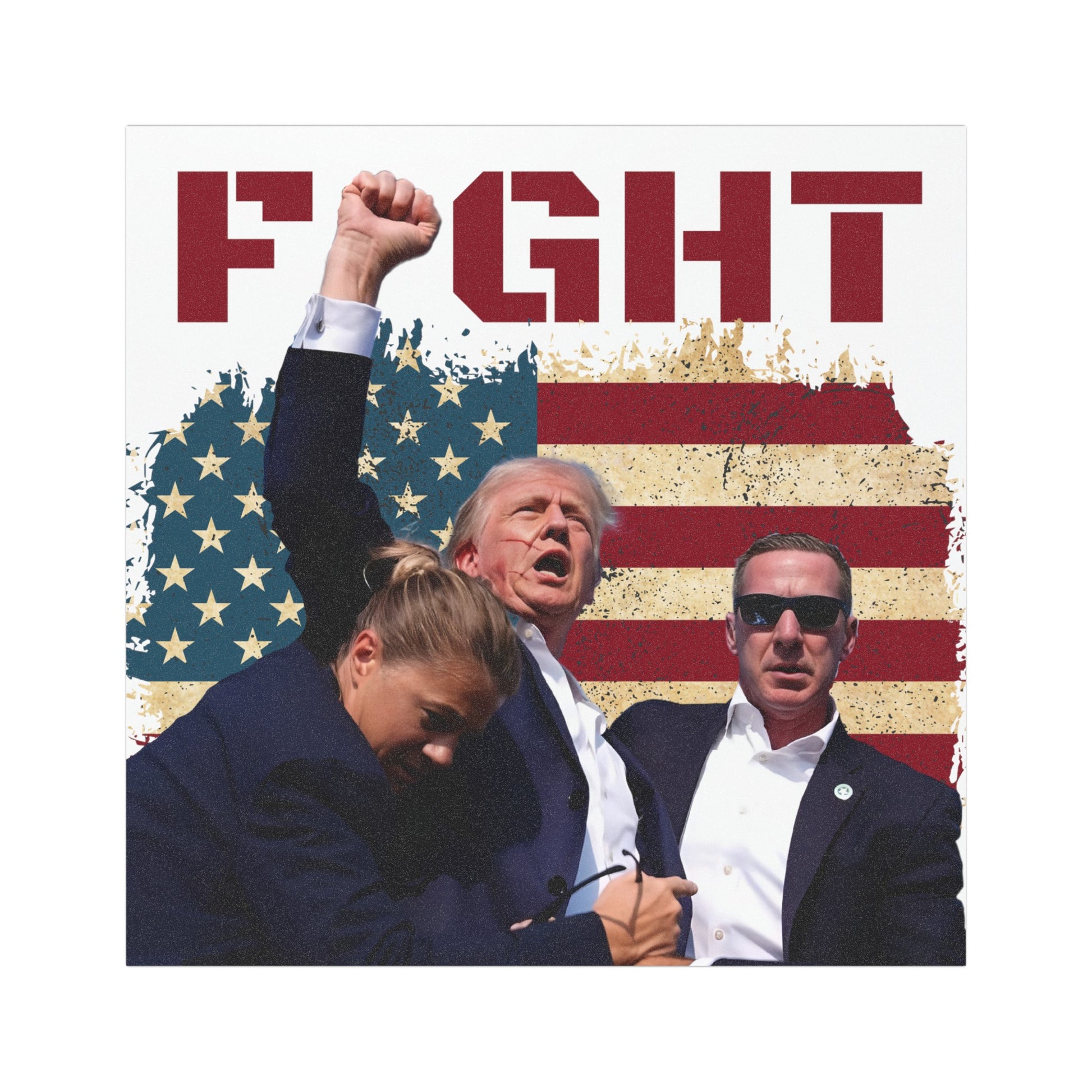 Fight- Trump Shooting Car Magnet - The American Glory 