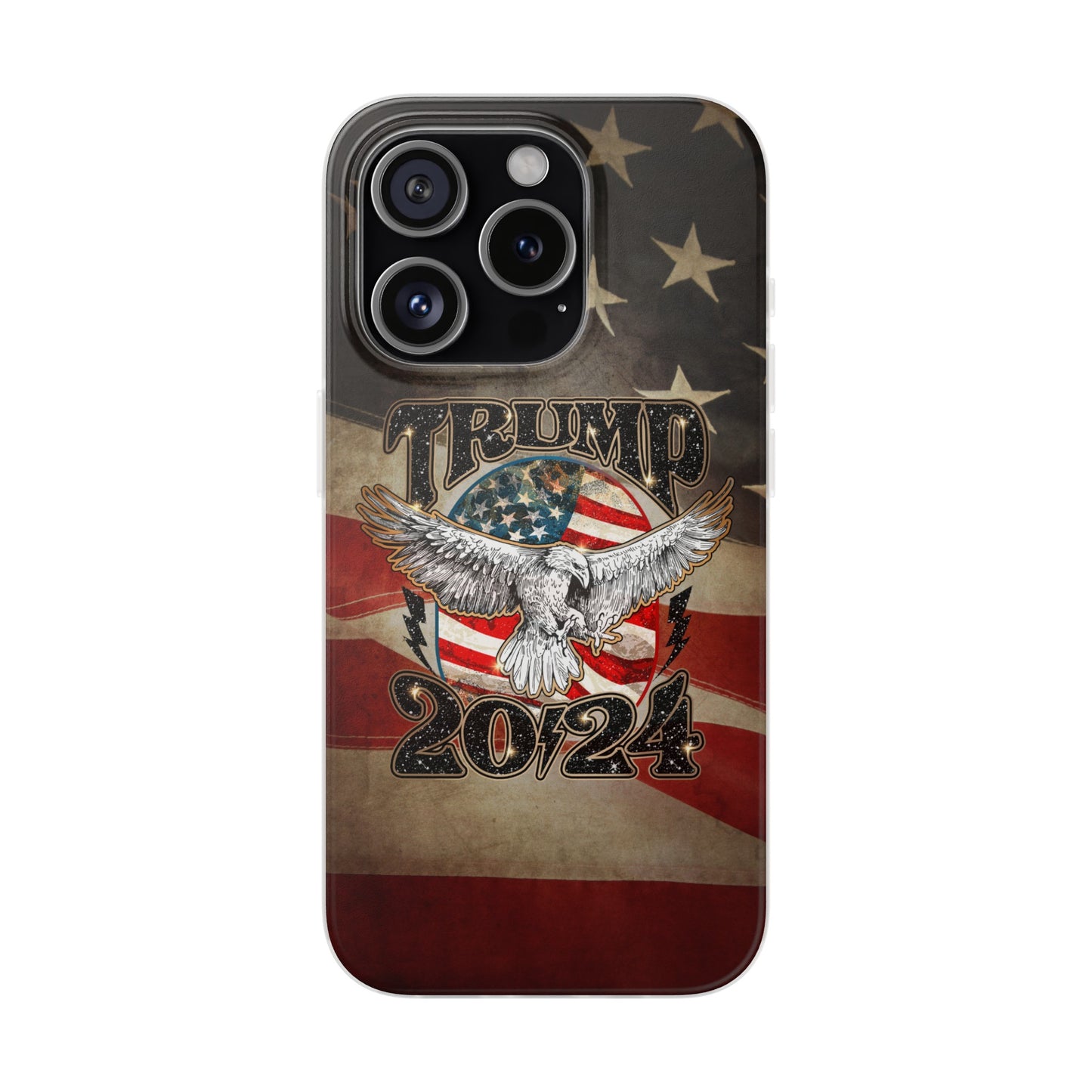 Donald Trump 2024 iphone case, Semi-transparent matte Flexi Cases, American Flag Phone Case, Trump MAGA iphone cases - The American Glory 