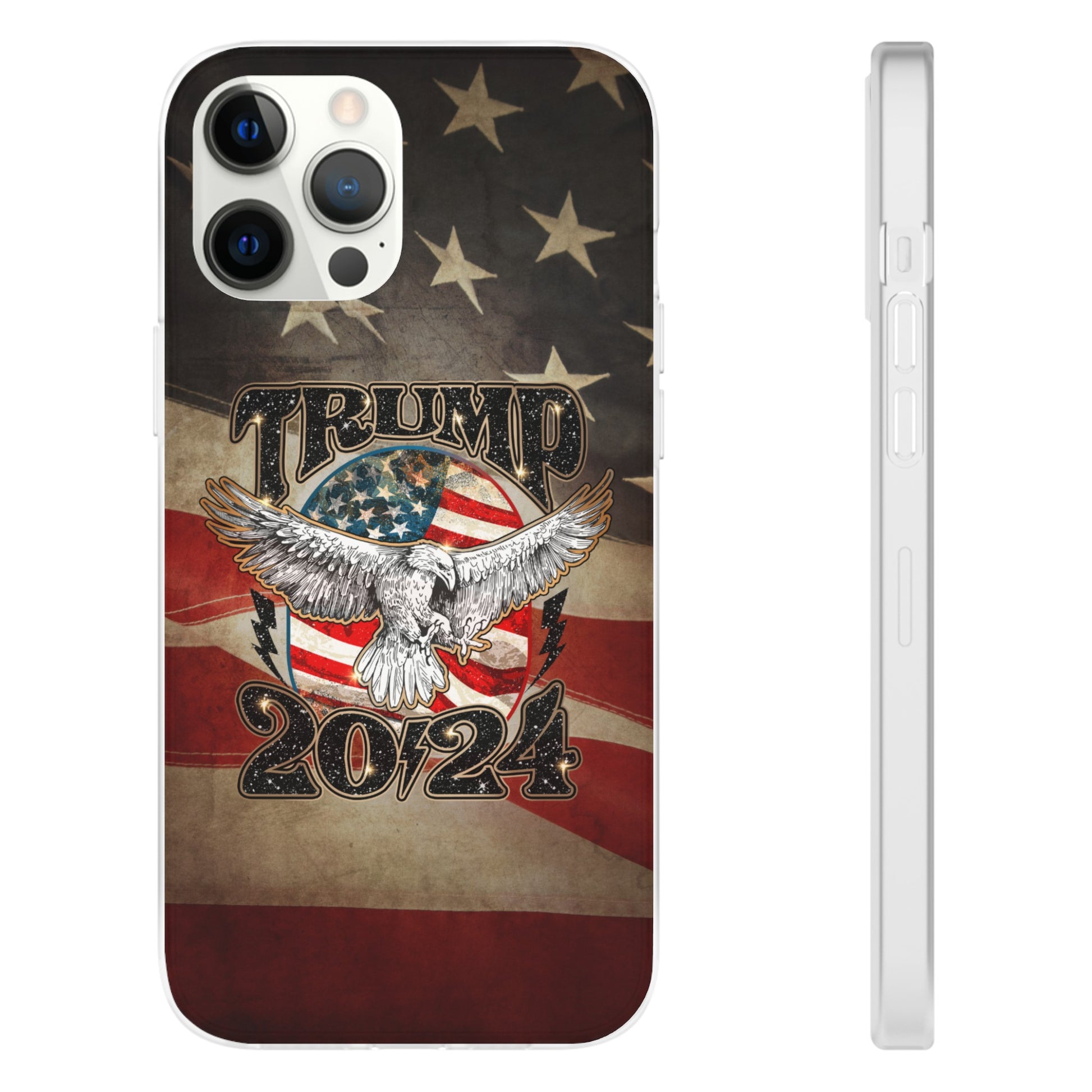 Donald Trump 2024 iphone case, Semi-transparent matte Flexi Cases, American Flag Phone Case, Trump MAGA iphone cases - The American Glory 