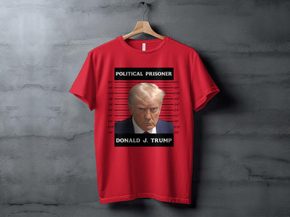 Trump Mugshot Unisex Shirt | Donald Trump Political Prisoner T-shirt | Free Trump Shirt | Stand with Trump 2024 Tee | MAGA Shirts - The American Glory 