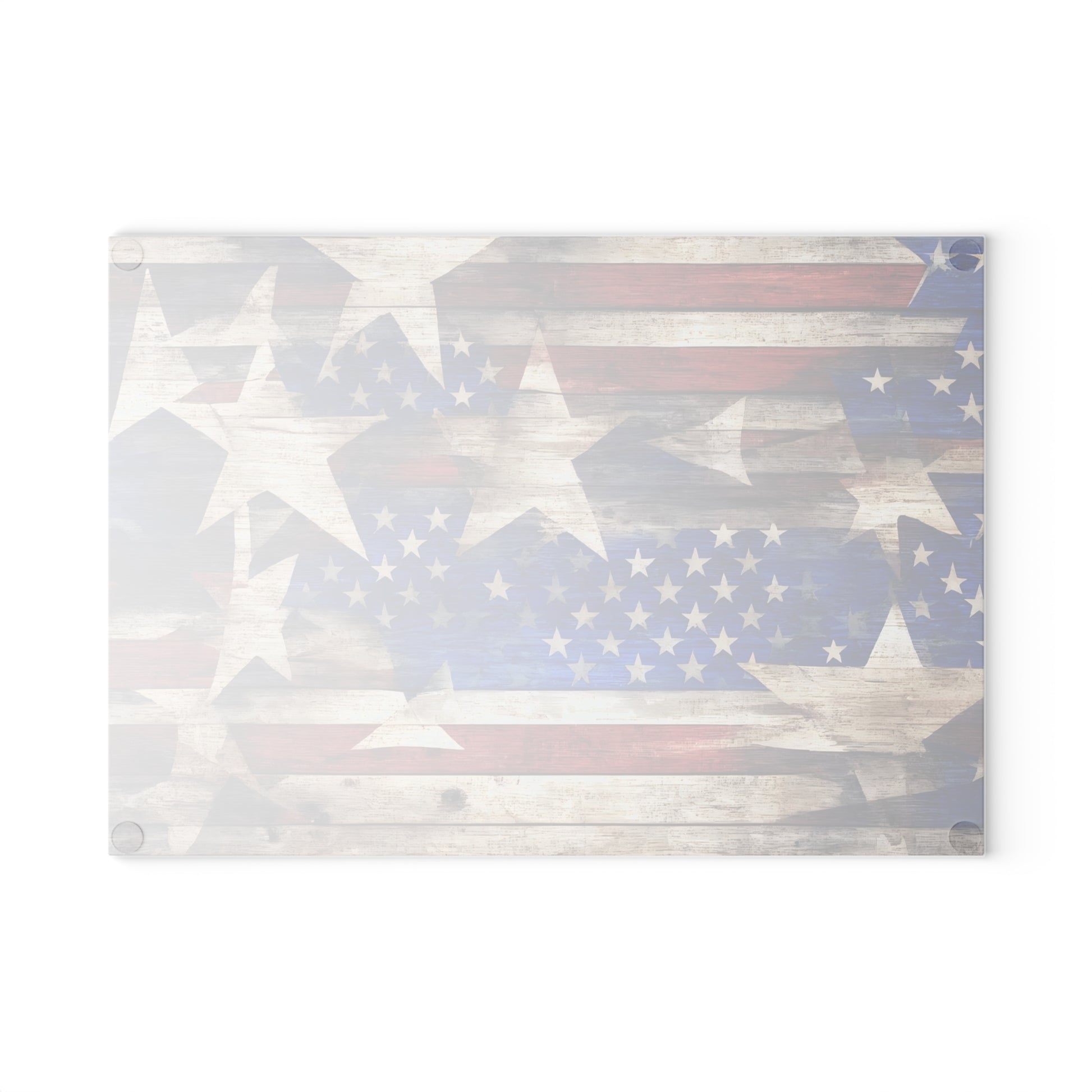 Weathered Wood American Flag Patriotic Glass Cutting Board - The American Glory 