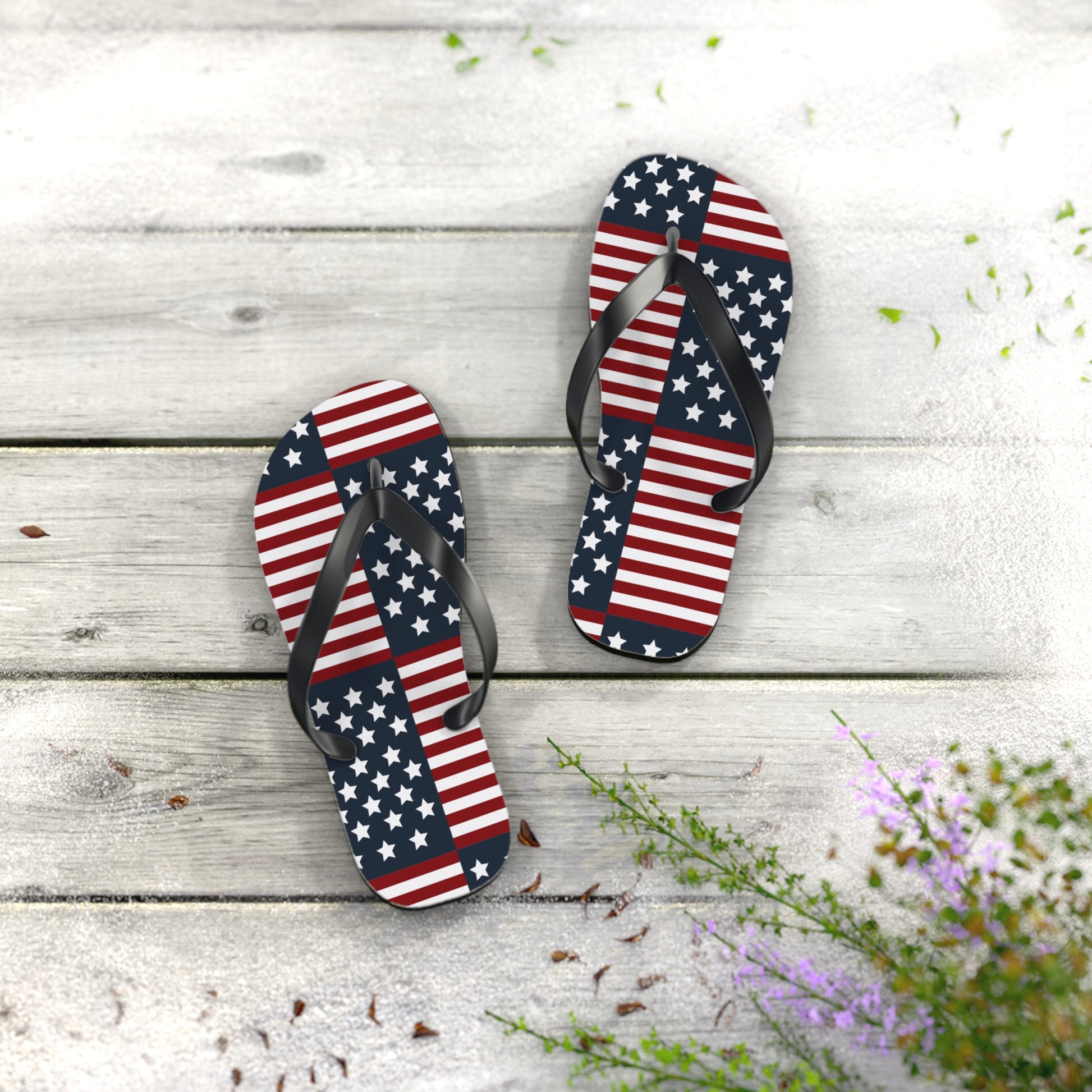 American Flag Flip Flops, USA July 4th Flip Flop slippers, Patriotic Summer accessories - The American Glory 