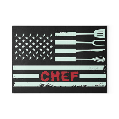 Chef American Flag Glass Cutting Board - The American Glory 