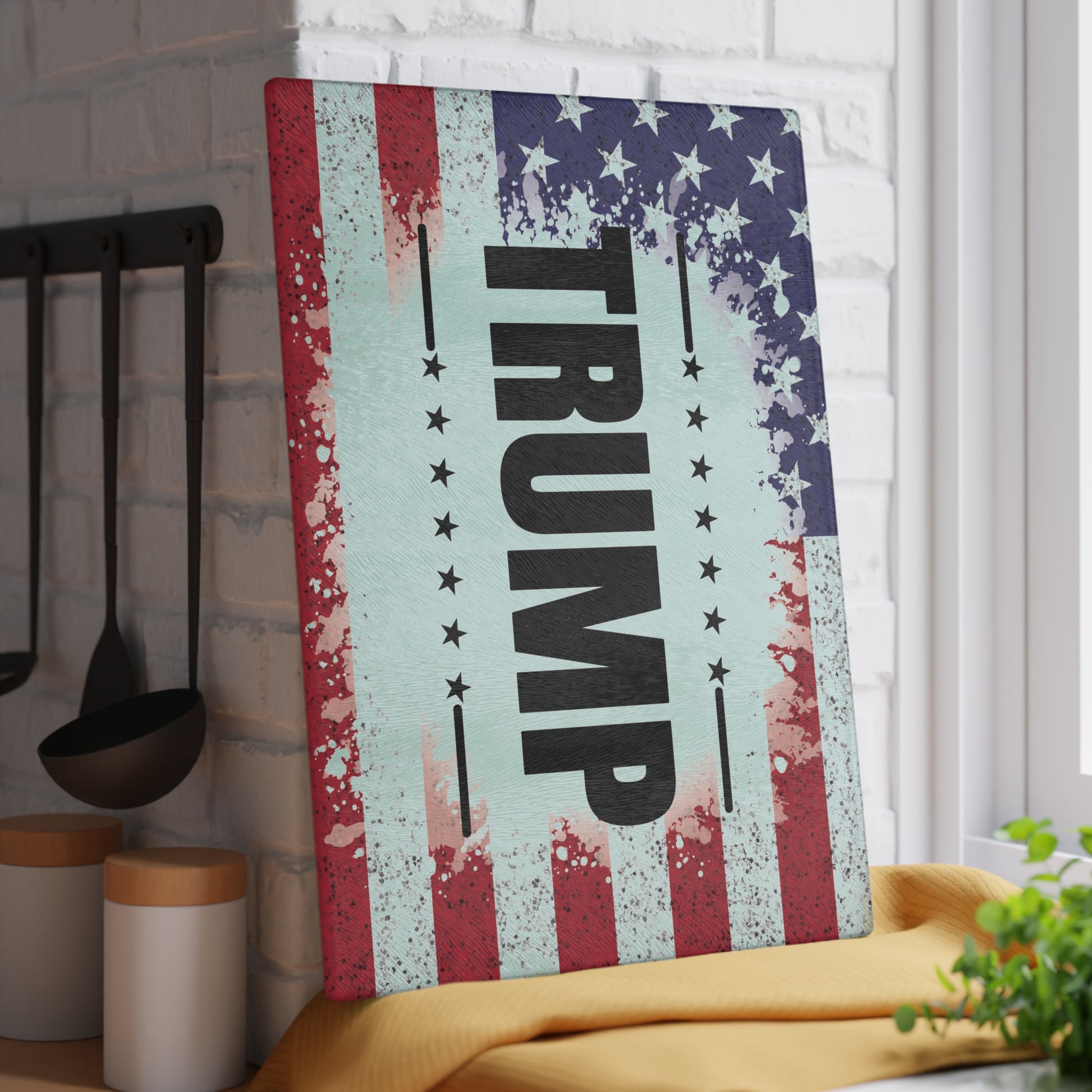 Trump American Flag Glass Cutting Board - The American Glory 