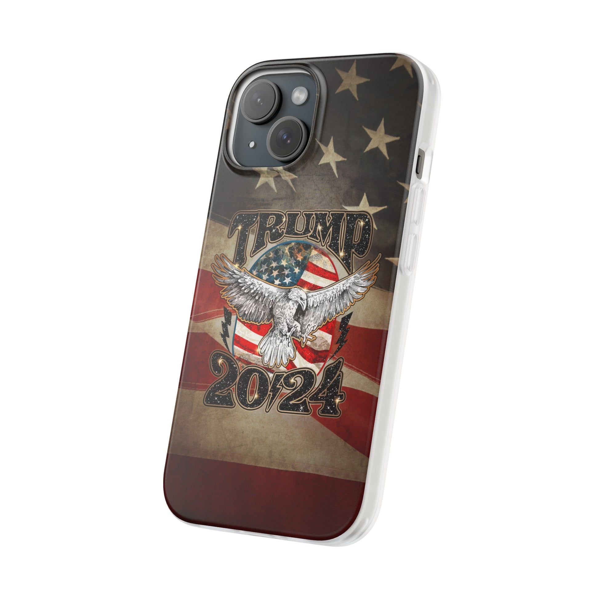 Donald Trump 2024 iphone case, Semi-transparent matte Flexi Cases, American Flag Phone Case, Trump MAGA iphone cases - The American Glory 