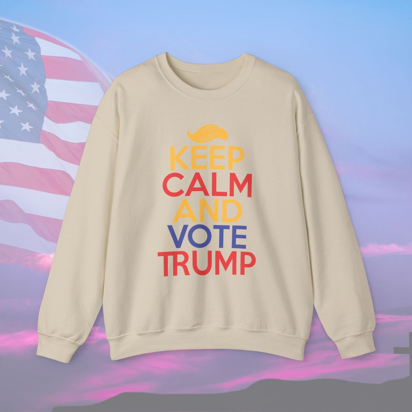 Crewneck Sweatshirt Keep Calm and Vote Trump - The American Glory 