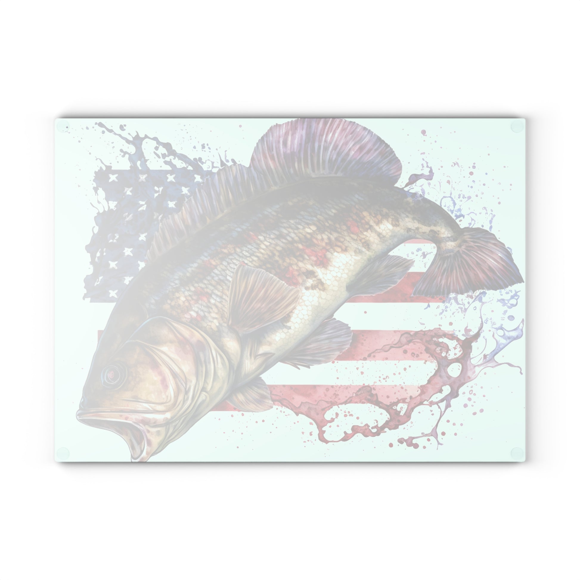 Fish American Flag Glass Cutting Board - The American Glory 