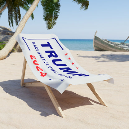 Trump 2024 Beach Towel, MAGA Summer Essentials, Trump 2024 Merchandise, Large Patriotic Towel, Trump Supporter Gifts, MAGA Beach Accessories, Trump 2024 Election Gear, Comfortable Beach Towels - The American Glory 