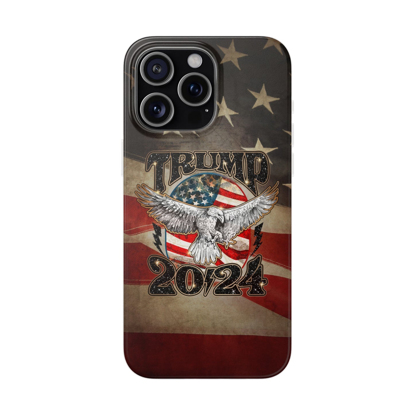 Donald Trump 2024 iphone case, Semi-transparent matte Flexi Cases, American Flag Phone Case, Trump MAGA iphone cases - The American Glory 