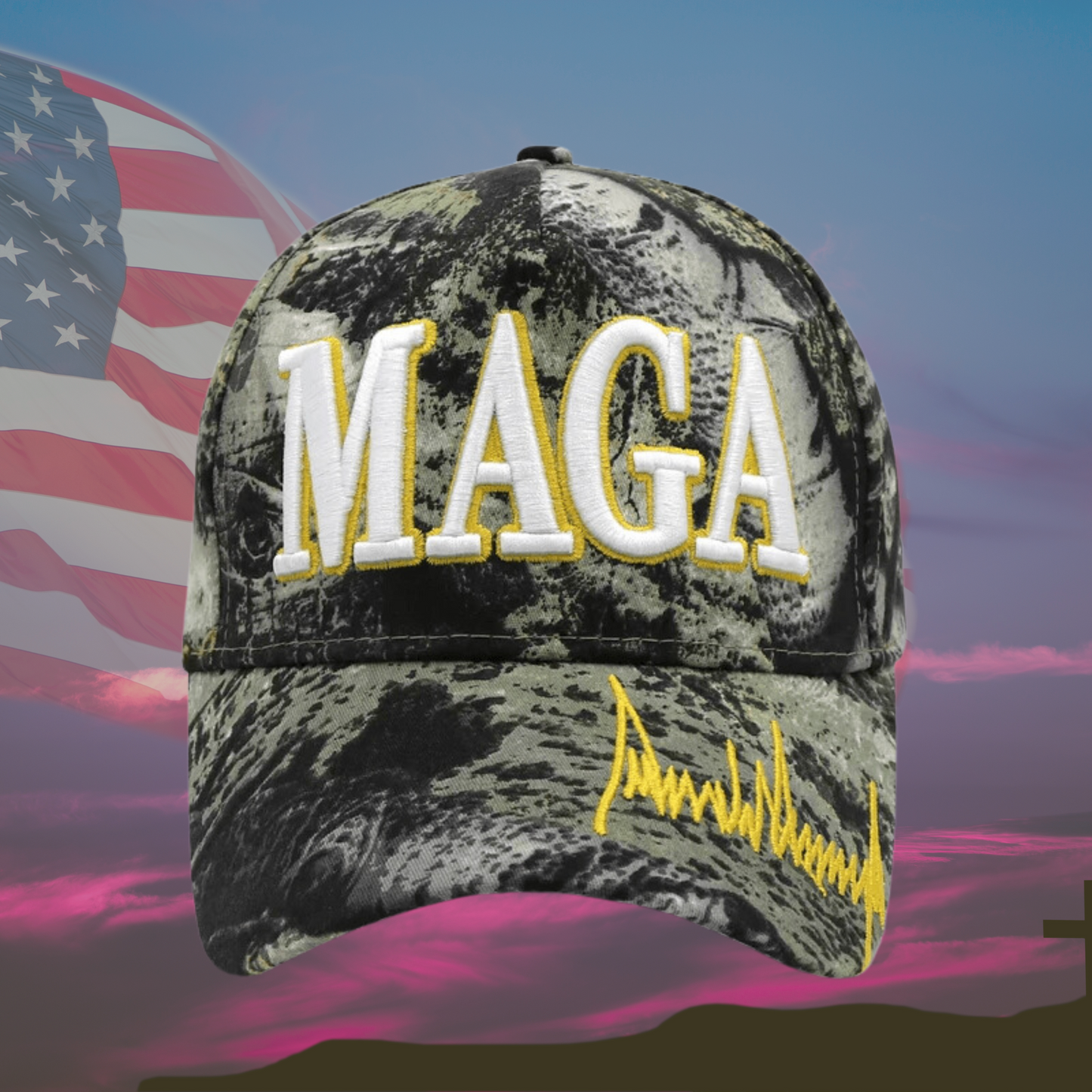 Trump Signature Embroidered MAGA Cap - The American Glory 