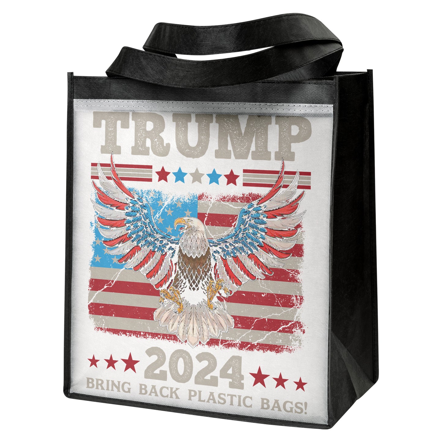 Trump 2024 Tote Bag, Trump Bring Back Plastic Bags Grocery Tote, Funny Tote Bag, Reusable Shopping Bag - The American Glory 