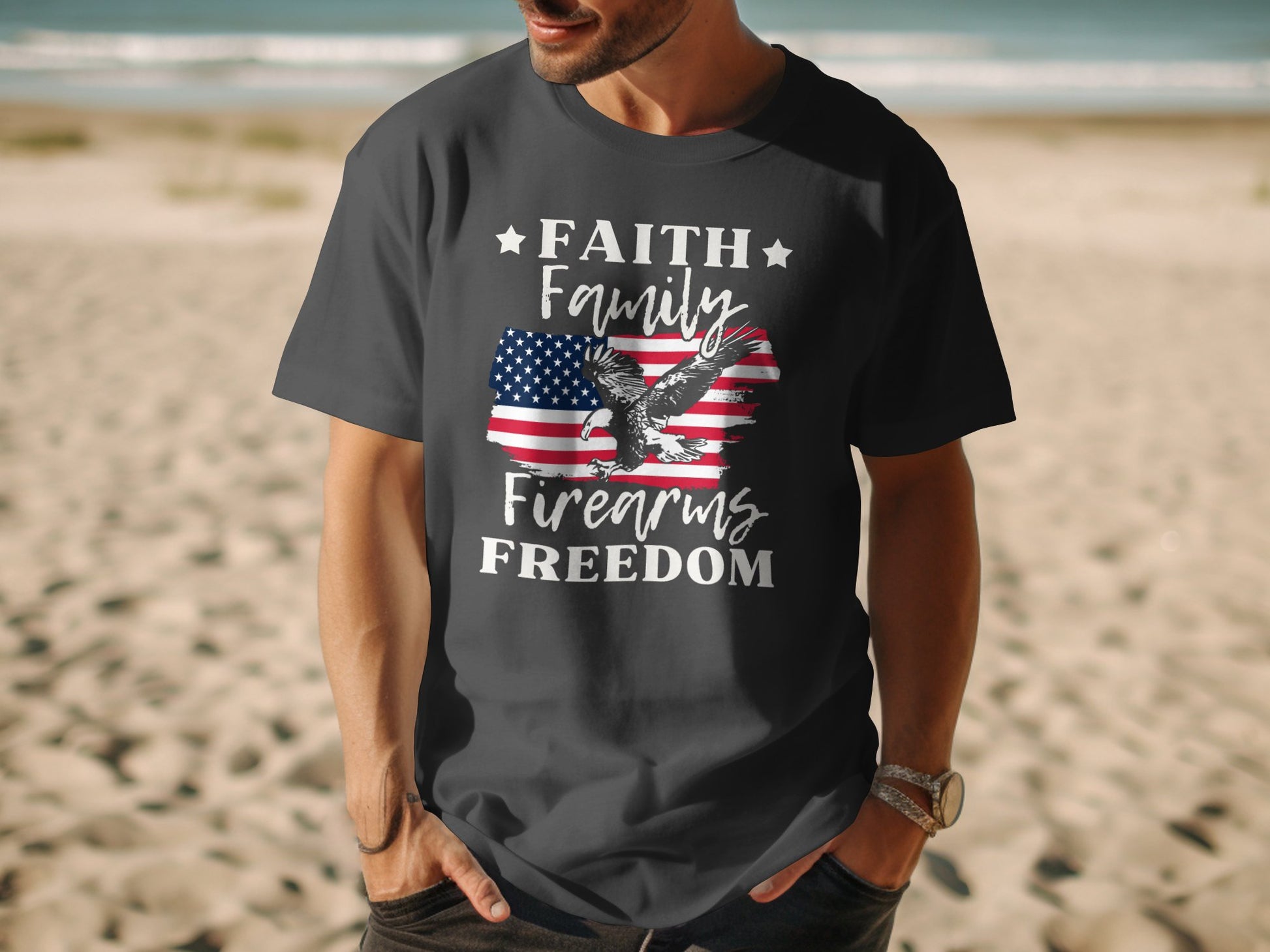 Faith Family Firearms Freedom T-shirt - The American Glory 