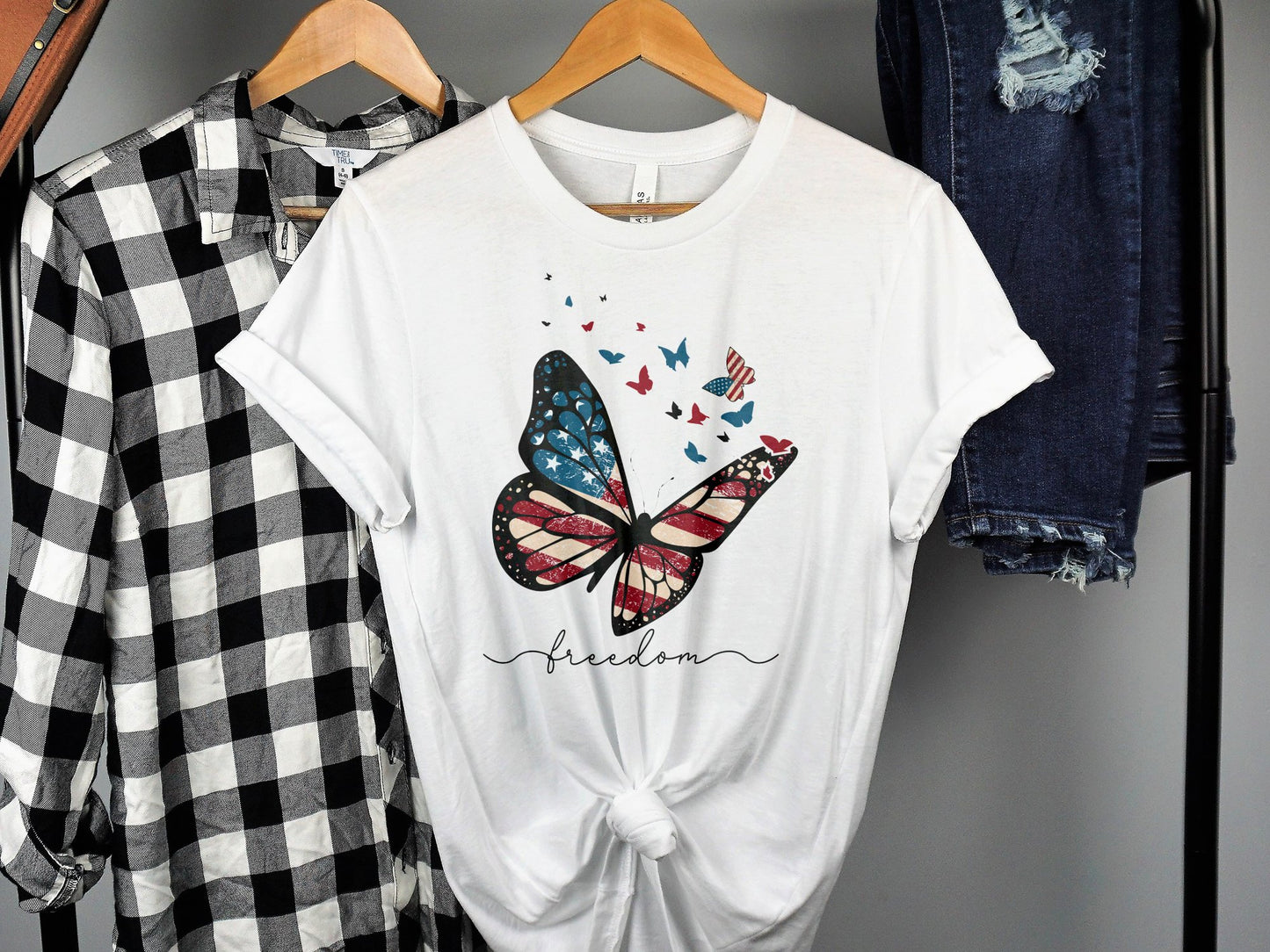 American Flag Butterfly Freedom T-shirt - The American Glory 