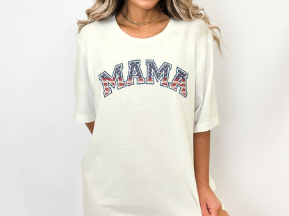 American Flag Retro Mama T-shirt - The American Glory 