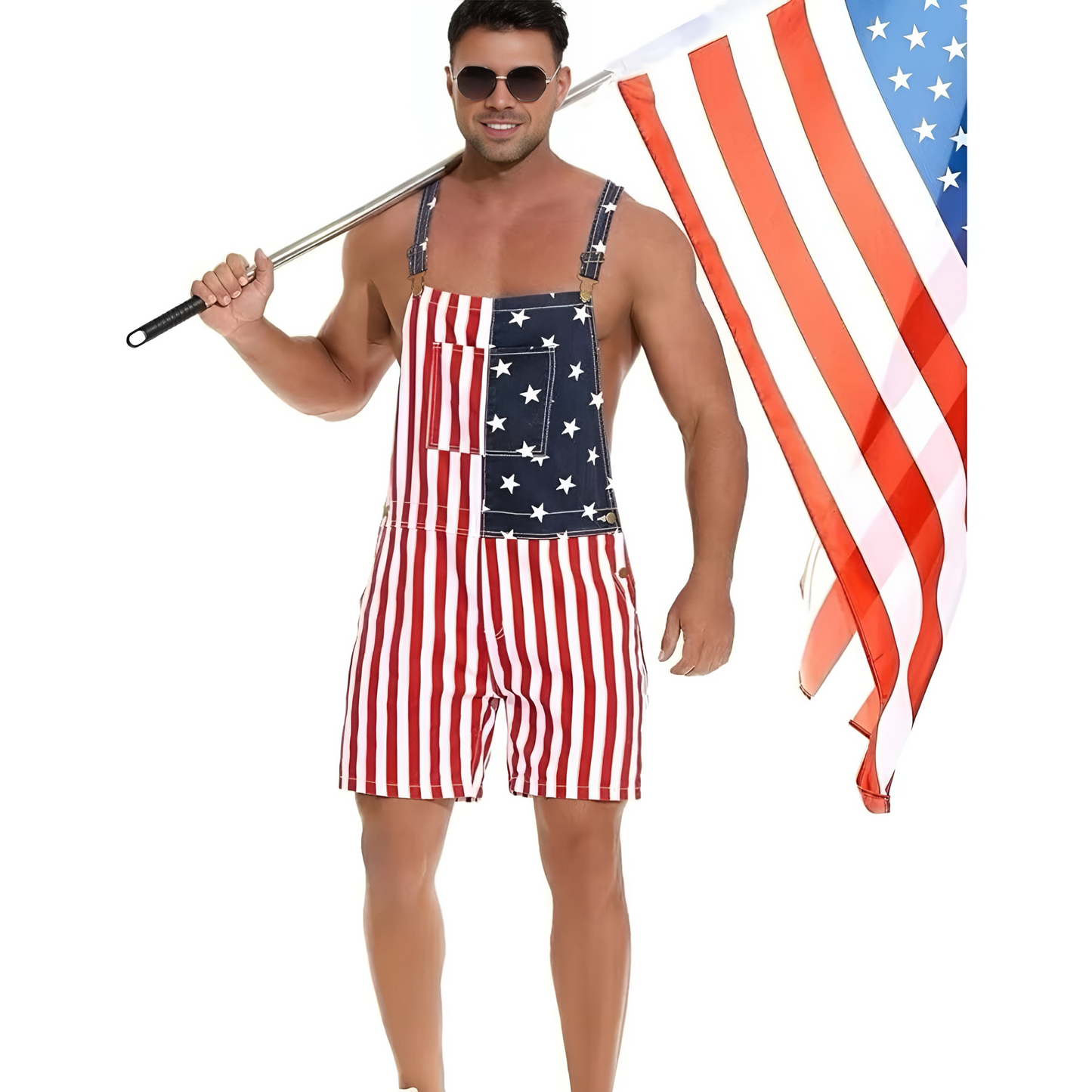 American Flag Overalls Shorts - The American Glory 