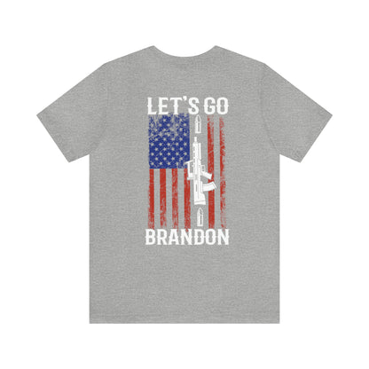 Let's Go Brandon T-shirt American Flag Lightning Bolt Front & Back Print - The American Glory 