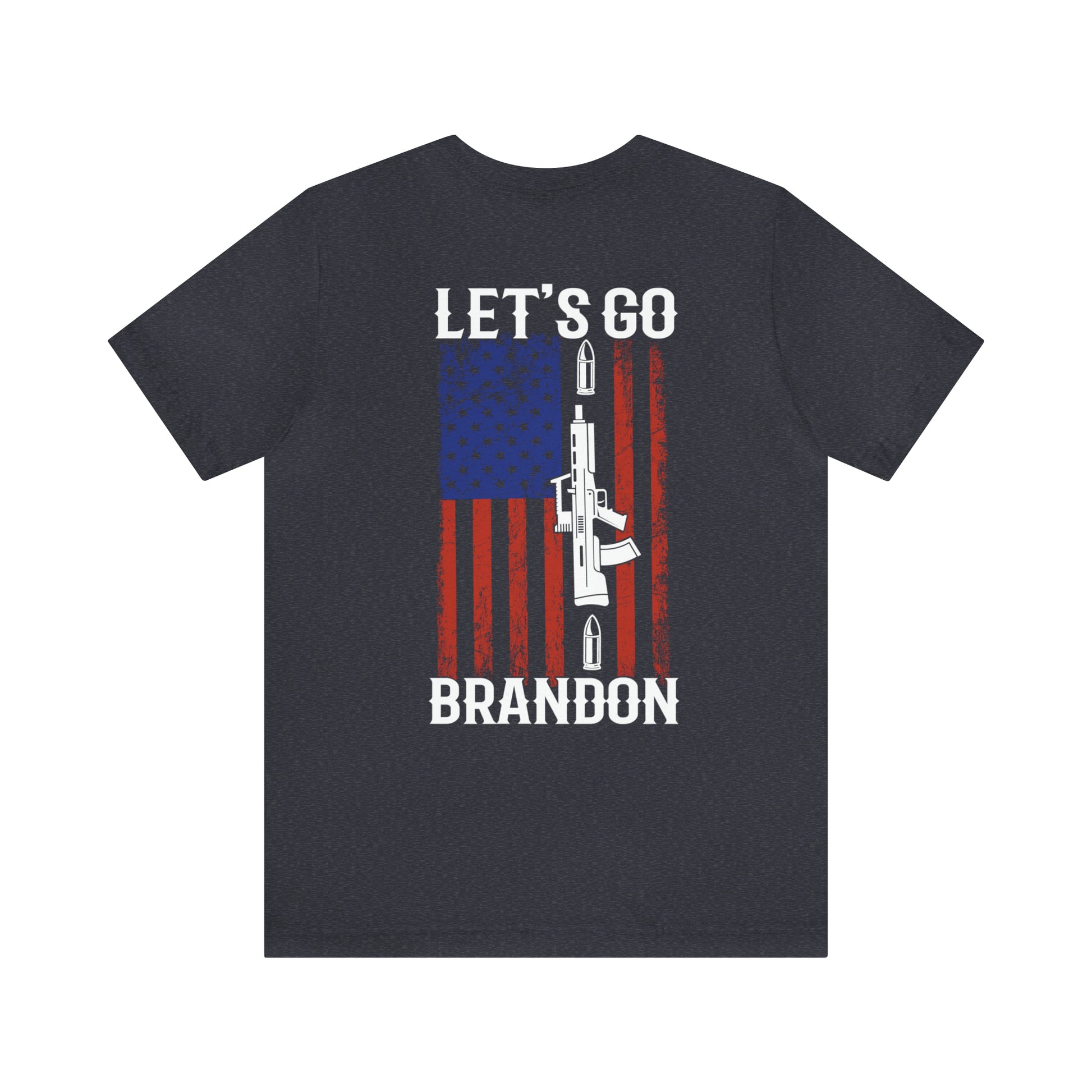 Let's Go Brandon T-shirt American Flag Lightning Bolt Front & Back Print - The American Glory 