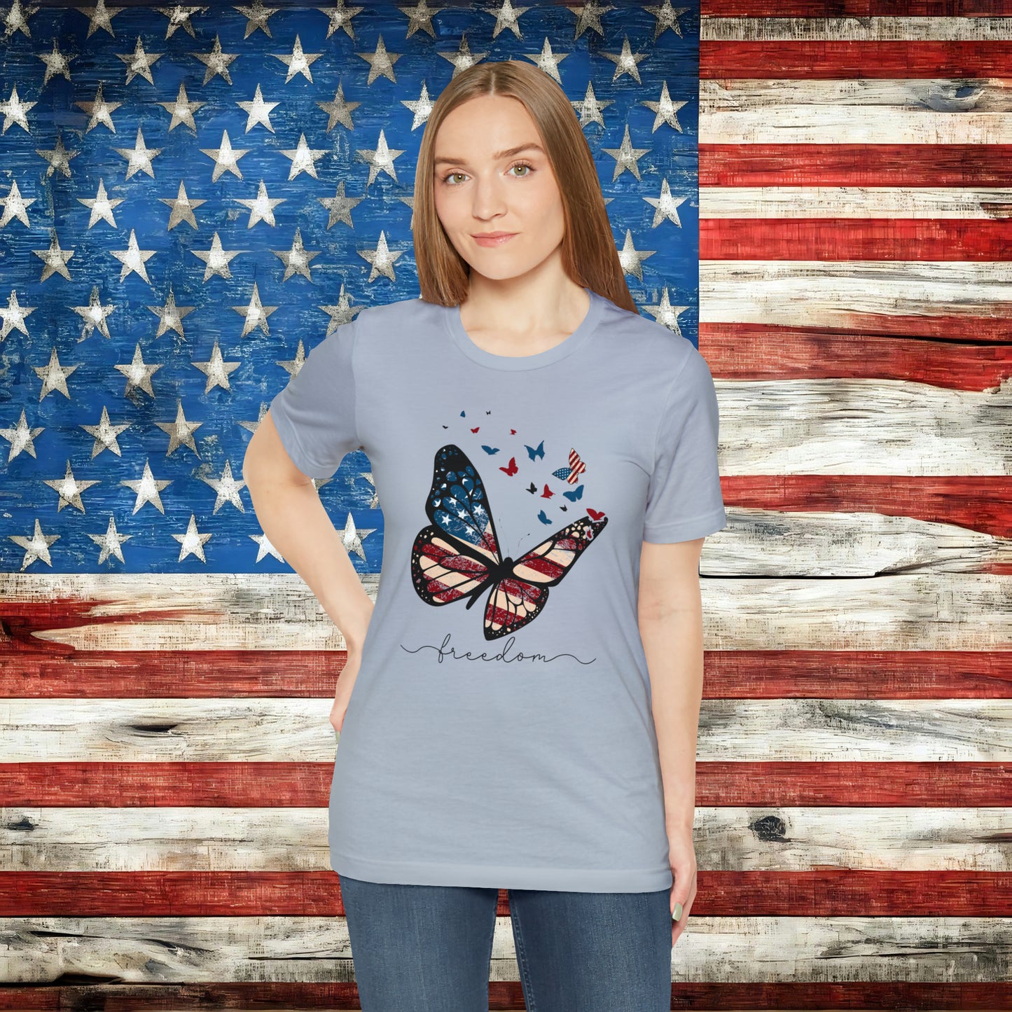 American Flag Butterfly Freedom T-shirt - The American Glory 